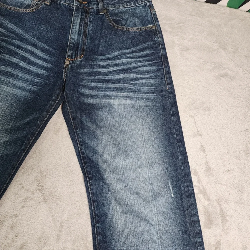 Sean John Men's Jeans 34x34 Straight 100% Cotton Denim Y2K Street Wear Distress